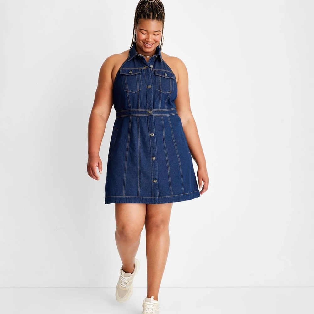 Future Collective NWT Denim Button-Up Dress Size 20
